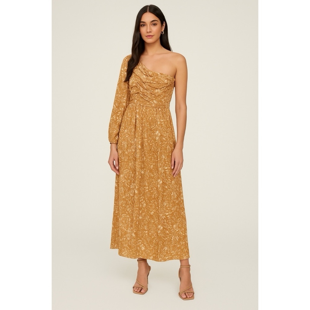 PROMESA Golden Floral Maxi Dress